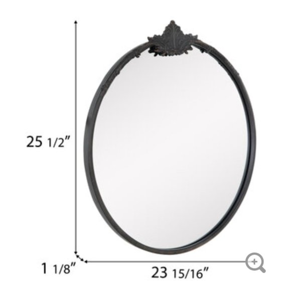 Round Black Gleaming Mirror - Picture 2 of 4